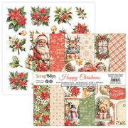 SCRAPBOYS HAPPY CHRISTMAS 8" X 8" PAPERPACK 250GSM HACH 10
